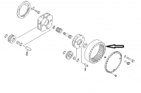 208-27-61150 шестерня коронная ( венец зубчатый ) KOMATSU PC300, PC380, PC400-6