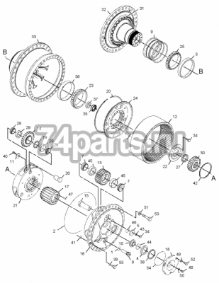 каталог запчастей бортовой редуктор CATERPILLAR D9R