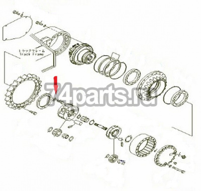 20Y-27-22270 стопорная пластина. замок гайки  KOMATSU PC200-8, PC200-7, PC220-7, PC220, PC230