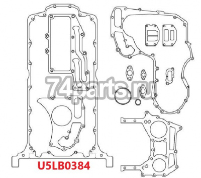 U5LB0384 нижний набор прокладок Perkins