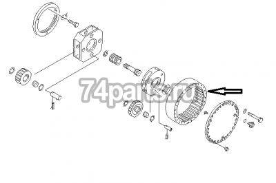 208-27-61150 шестерня коронная ( венец зубчатый ) KOMATSU PC300, PC380, PC400-6